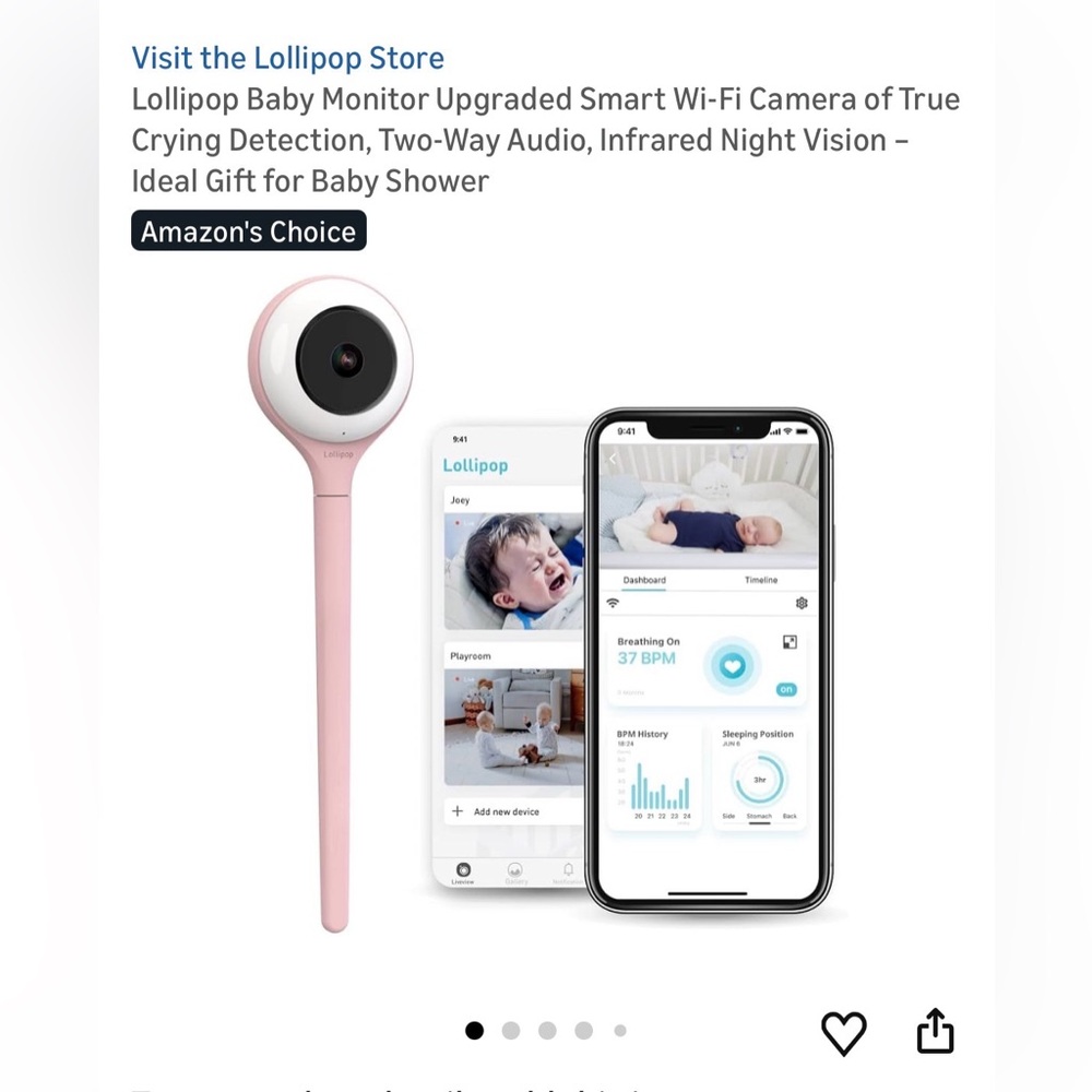 Lollipop Baby Monitor (Pink)